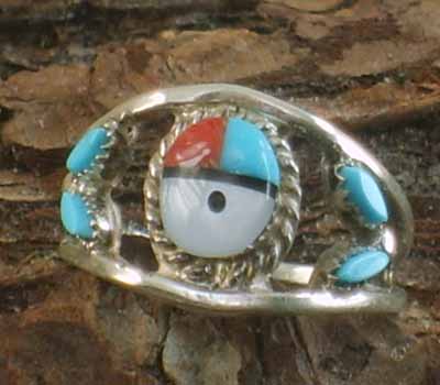 Native American Zuni Sunface Ring- sz 4.75